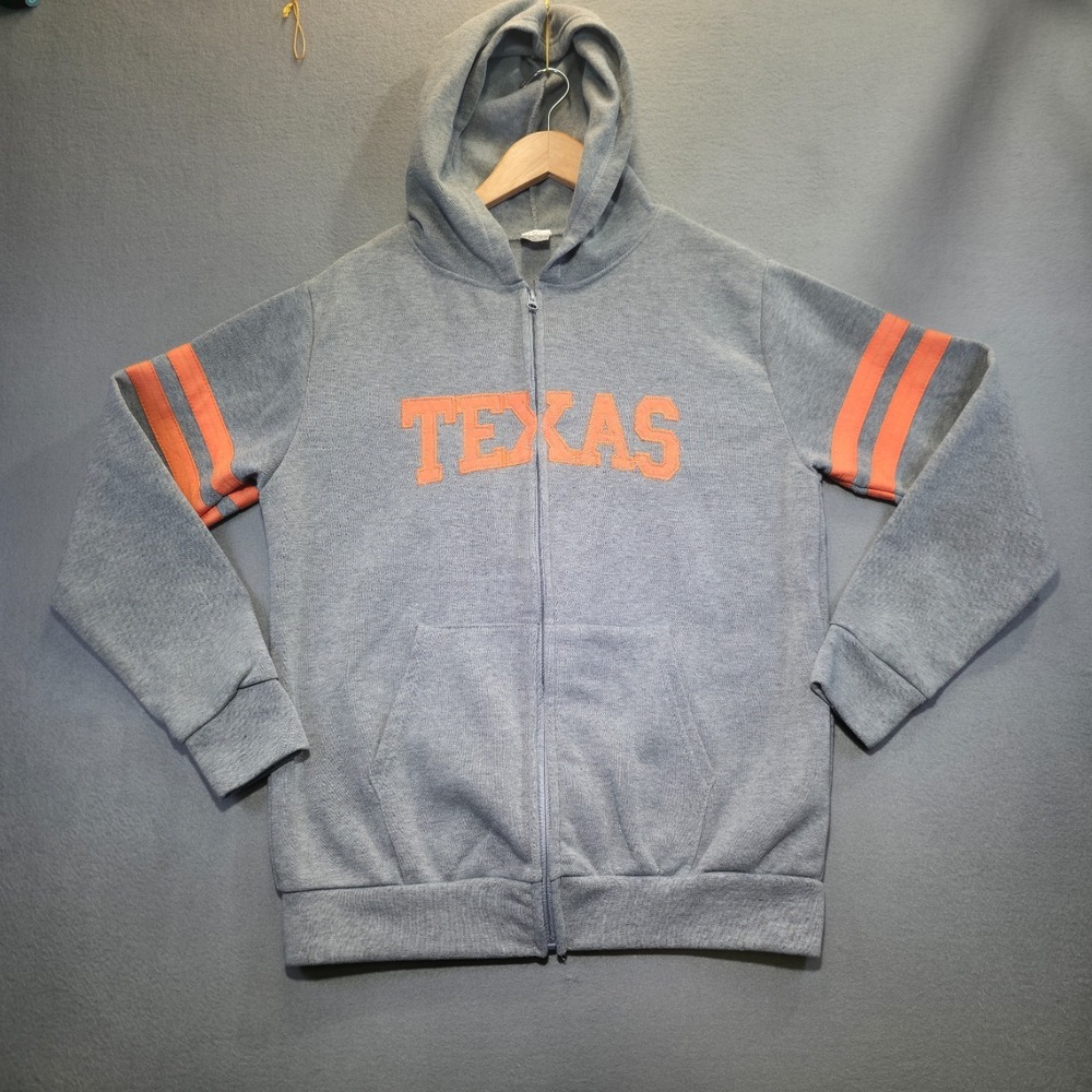 Texas Longhorn's Men's Gray Full Zip Sweatshirt Hoodie Size S/M